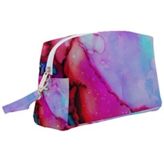 Red Purple Green Ink         Wristlet Pouch Bag (large)