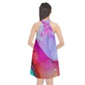 Red purple green ink         Halter Neckline Chiffon Dress View2