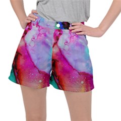 Red Purple Green Ink           Stretch Ripstop Shorts by LalyLauraFLM