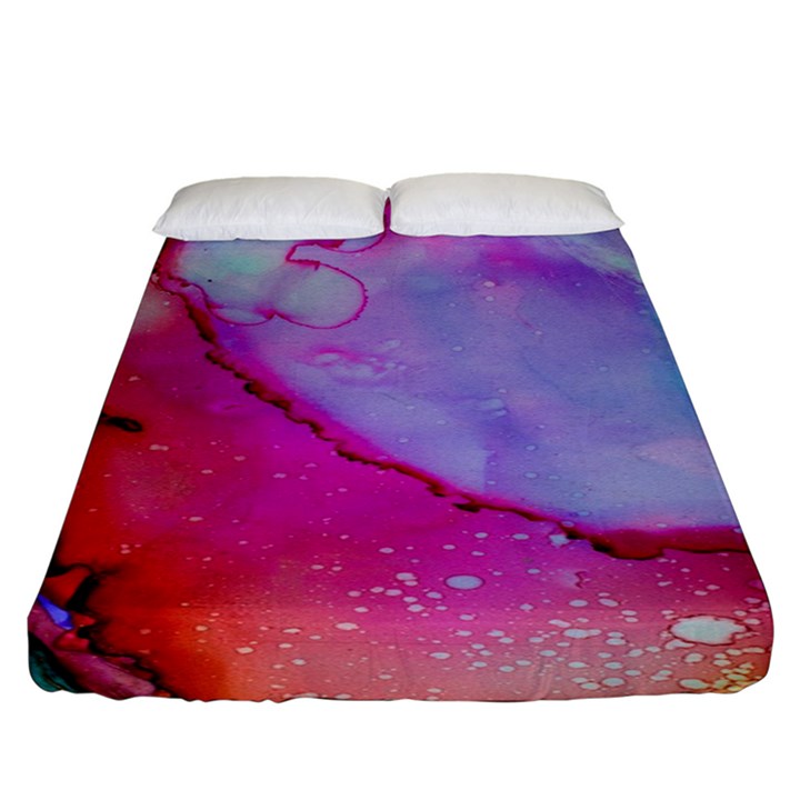 Red purple green ink           Fitted Sheet (King Size)