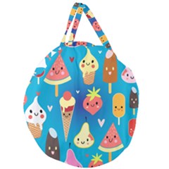 Cute Food Characters Clipart           Giant Round Zipper Tote by LalyLauraFLM