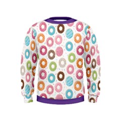 Donut Pattern With Funny Candies Kids  Sweatshirt by genx