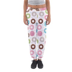 Donut Pattern With Funny Candies Women s Jogger Sweatpants by genx