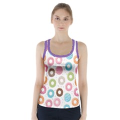 Donut Pattern With Funny Candies Racer Back Sports Top by genx