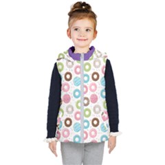 Donut Pattern With Funny Candies Kids  Hooded Puffer Vest by genx