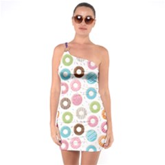 Donut Pattern With Funny Candies One Soulder Bodycon Dress by genx