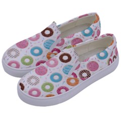 Donut Pattern With Funny Candies Kids  Canvas Slip Ons by genx