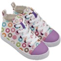 Donut pattern with funny candies Kids  Mid-Top Canvas Sneakers View3