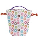 Donut pattern with funny candies Drawstring Bucket Bag View2