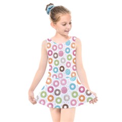 Donut Pattern With Funny Candies Kids  Skater Dress Swimsuit by genx