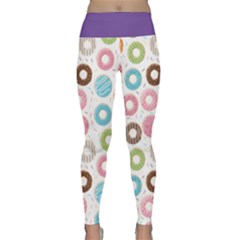 Donut Pattern With Funny Candies Lightweight Velour Classic Yoga Leggings by genx