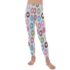 Donut Pattern With Funny Candies Kids  Lightweight Velour Leggings by genx