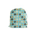 Donuts Pattern With Bites bright pastel blue and brown Drawstring Pouch (Medium) View1