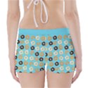 Donuts Pattern With Bites bright pastel blue and brown Boyleg Bikini Wrap Bottoms View2