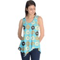 Donuts Pattern With Bites bright pastel blue and brown Sleeveless Tunic View1