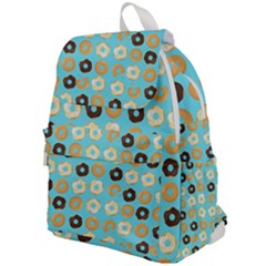 Donuts Pattern With Bites Bright Pastel Blue And Brown Top Flap Backpack