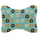 Donuts Pattern With Bites bright pastel blue and brown Velour Seat Head Rest Cushion View1