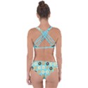 Donuts Pattern With Bites bright pastel blue and brown Criss Cross Bikini Set View2