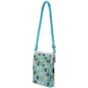 Donuts Pattern With Bites bright pastel blue and brown Multi Function Travel Bag View1