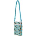 Donuts Pattern With Bites bright pastel blue and brown Multi Function Travel Bag View2