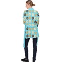 Donuts Pattern With Bites bright pastel blue and brown Velvet Kimono Robe View2