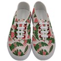 Tropical Watermelon Leaves Pink and green jungle leaves retro Hawaiian style Men s Classic Low Top Sneakers View1