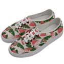 Tropical Watermelon Leaves Pink and green jungle leaves retro Hawaiian style Men s Classic Low Top Sneakers View2