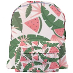 Tropical Watermelon Leaves Pink And Green Jungle Leaves Retro Hawaiian Style Giant Full Print Backpack by genx