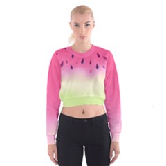 Watermelon Pastel Gradient Pink Watermelon Pastel Gradient Cropped Sweatshirt by genx