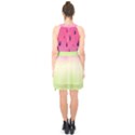 Watermelon Pastel Gradient Pink Watermelon Pastel Gradient Halter Collar Waist Tie Chiffon Dress View2