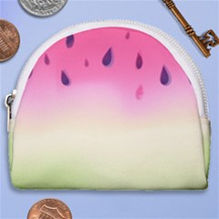 Watermelon Pastel Gradient Pink Watermelon Pastel Gradient Horseshoe Style Canvas Pouch by genx