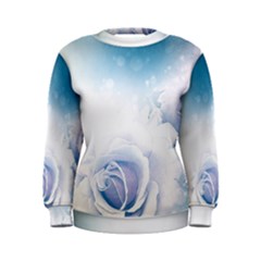 Beautiful Floral Design In Soft Blue Colors Women s Sweatshirt by FantasyWorld7