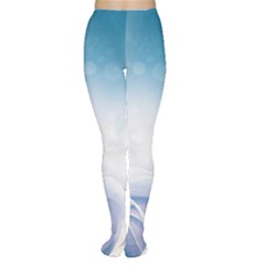 Beautiful Floral Design In Soft Blue Colors Tights by FantasyWorld7