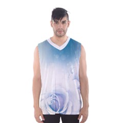 Beautiful Floral Design In Soft Blue Colors Men s Basketball Tank Top by FantasyWorld7