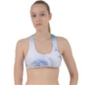 Beautiful Floral Design In Soft Blue Colors Criss Cross Racerback Sports Bra View1