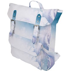 Beautiful Floral Design In Soft Blue Colors Buckle Up Backpack by FantasyWorld7