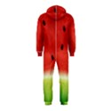 Juicy Paint texture Watermelon red and green watercolor Hooded Jumpsuit (Kids) View2