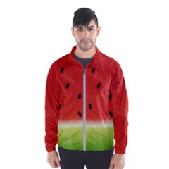 Juicy Paint Texture Watermelon Red And Green Watercolor Men s Windbreaker by genx