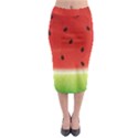 Juicy Paint texture Watermelon red and green watercolor Midi Pencil Skirt View1