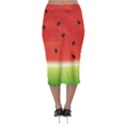 Juicy Paint texture Watermelon red and green watercolor Midi Pencil Skirt View2