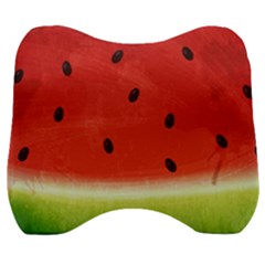 Juicy Paint Texture Watermelon Red And Green Watercolor Velour Head Support Cushion by genx