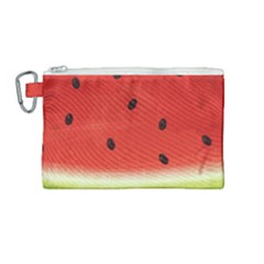 Juicy Paint Texture Watermelon Red And Green Watercolor Canvas Cosmetic Bag (medium) by genx