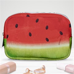 Juicy Paint Texture Watermelon Red And Green Watercolor Make Up Pouch (small) by genx