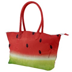 Juicy Paint Texture Watermelon Red And Green Watercolor Canvas Shoulder Bag by genx