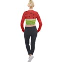 Juicy Paint texture Watermelon red and green watercolor Long Sleeve Cropped Velvet Jacket View2