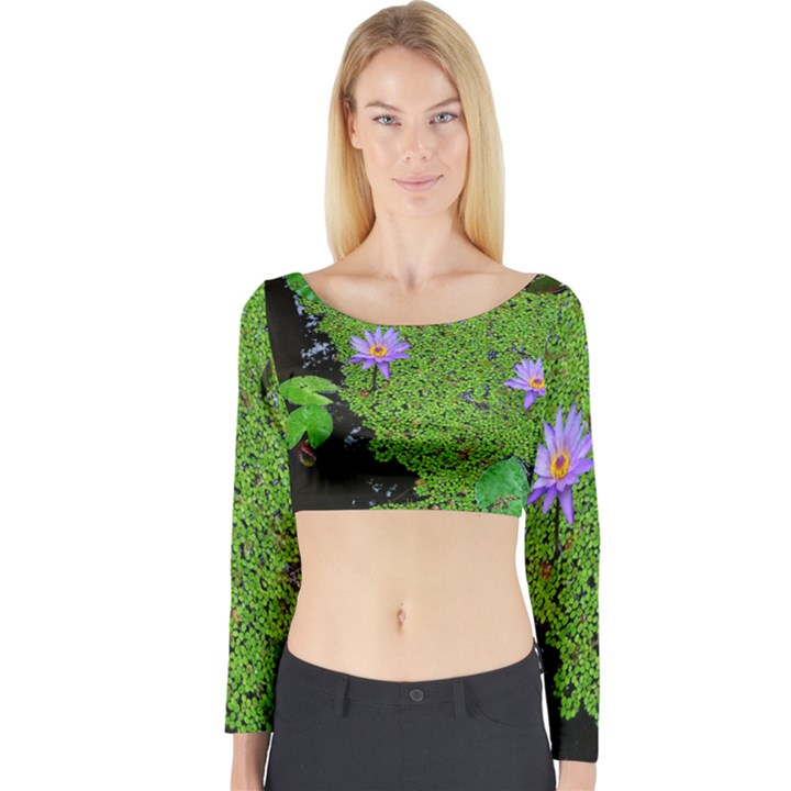 Lily Pond Long Sleeve Crop Top