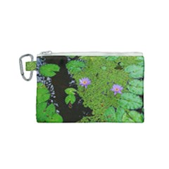 Lily Pond Canvas Cosmetic Bag (small) by okhismakingart