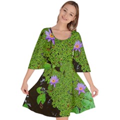 Lily Pond Velour Kimono Dress