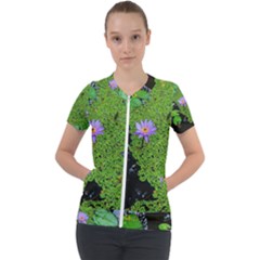 Lily Pond Short Sleeve Zip Up Jacket by okhismakingart