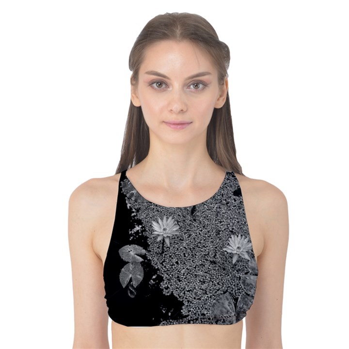 Black and White Lily Pond Tank Bikini Top